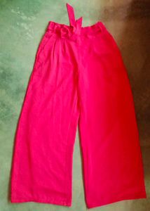 Ankle length flared palazzos with elasticated wais