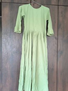 Green Embroidered Nayra Cut  Dress