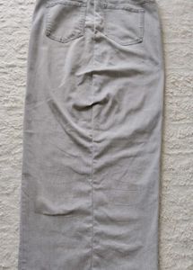 Gray Denim Maxi Skirt