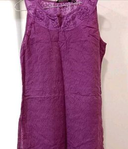 2 Kurta Pink And Purple Embroidered Tank