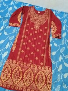Elegant Red Long Kurti