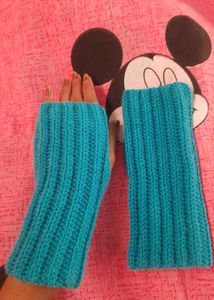 Handwarmer Crochet Blue