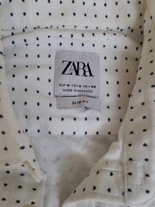 Zara White Polka Dot Shirt