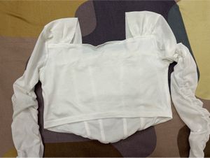 White Corset Long Sleeve Top