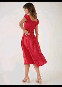 Red Polka Dot Midi Dress