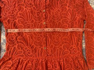 Y2k Coral Lace Peplum Top - Latin Quarters Brand
