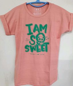 Girls Cotton Lycra T Shirt, Size 8-9 Years
