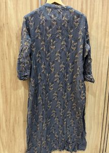 Grey Floral Kurta- Size S
