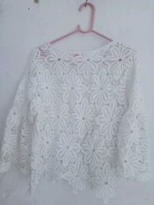 Very Beautiful V, Nice White Net Top