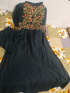 Embroidered Black Pant Designer Kurta Suit