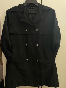 Classic Black Double-Breasted Trench Coat