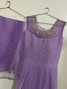 Purple Anarkali Kurta Set