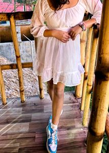 Sheer White Mini Dress