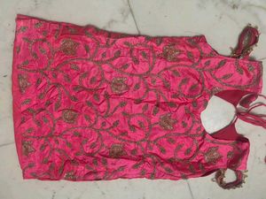 Pink Embroidered sharara suit