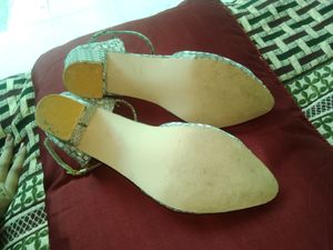 41 Size Silver Block Heels