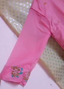 Light Pink Small Buti Embroidery Long Gown