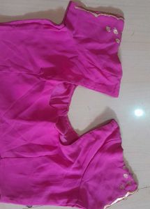 Pink Saree With Blouse