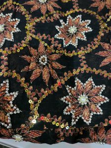 Party Wear Black Full Work Saare