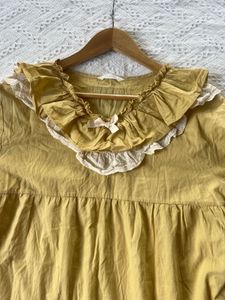 Yellow Ruffle Collar Maxi Dress