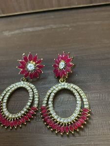 Red &amp; White Earrings