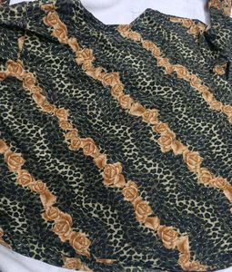 Animal Print Dress with Rose Detail