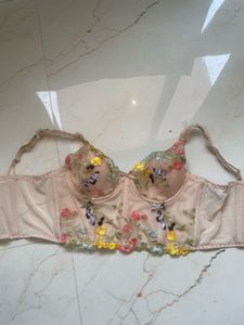 Floral Fantasy Embroidered Mesh Bralette