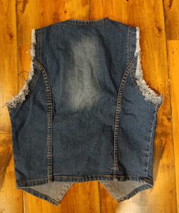 Denim Vest with Fringe &amp; Studs