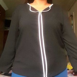 Trendy Black Striped Top XXL- Formal, Party,Office