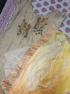 Embroidered Kurta Set with Dupatta