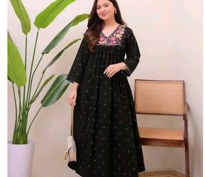 Embroidered Black Kurta with pants
