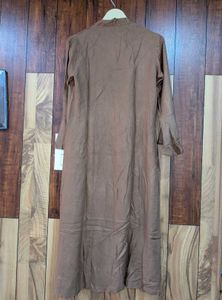 Brown Cotton Frock with Divider Shalwar – Sozni