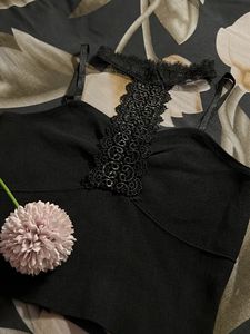 Black Cut Out Crop Top