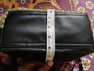 Multicolored Printed Black Faux Leather Sling Bag