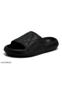 Black Quilted Slides