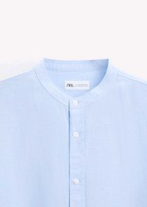 Zara Light Blue Linen Shirt