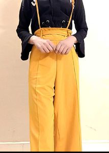 Yellow And Black Dangri Jumpsuit