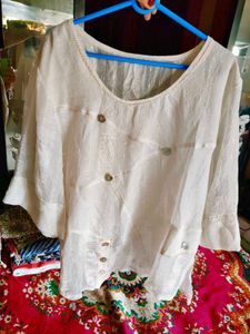 Elegant Off-White Textured Top