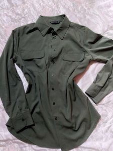 Olive Green Button-Up Shirt