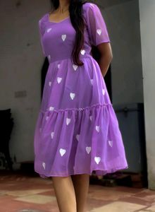 💜 Purple Heart Georgette Maxi Style 💜