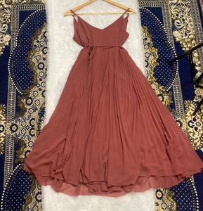 Branded Wrap Pleated Dress