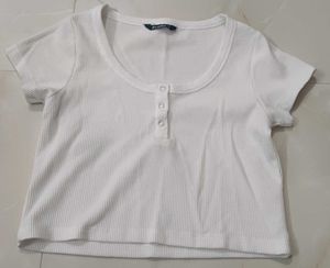 Zudio White Cropped Top