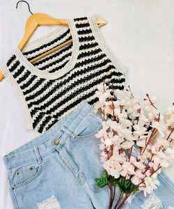 Boho Crochet Striped Tank Top