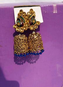 Golden Jhumka Earrings