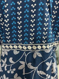 Floral Printed V Neck A-Line Ethnic Maxi Dress