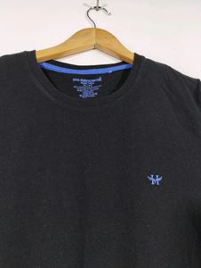 Hi-records Black Round Neck T-shirt (Men)