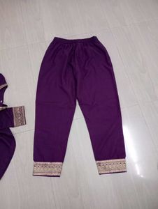 Purple Embroidered Kurta Set