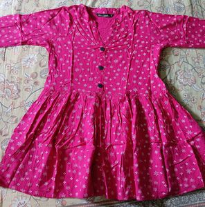 Pink Star Print Top