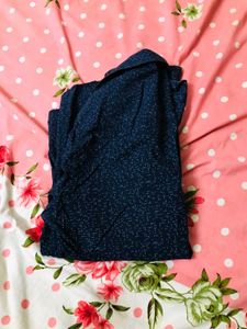 Dotted Navy Blue Shirt,Combo Of 2