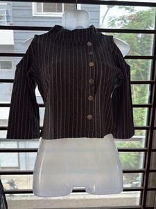 Striped Cold Shoulder Top