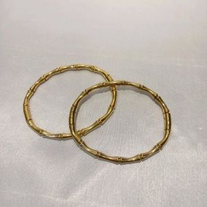 18K Gold-Plated Bamboo Kada – Grace Meets Glamour♥